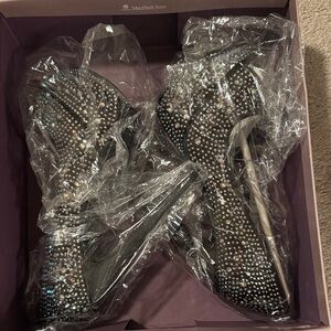 Bakers Black Rhinestone Heels